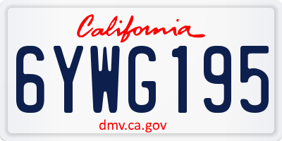 CA license plate 6YWG195