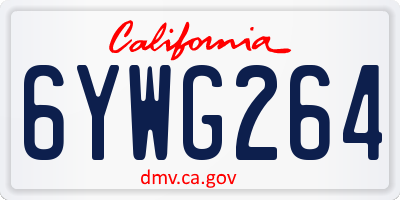 CA license plate 6YWG264