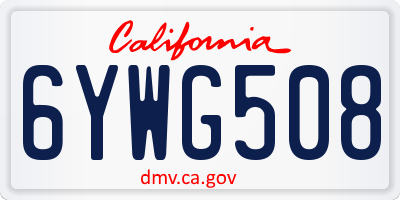 CA license plate 6YWG508
