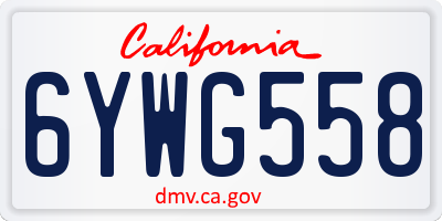 CA license plate 6YWG558