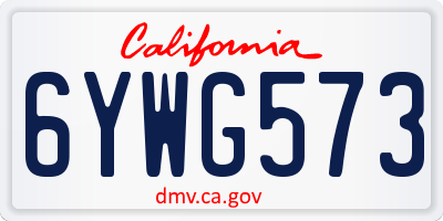 CA license plate 6YWG573