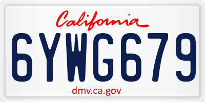 CA license plate 6YWG679