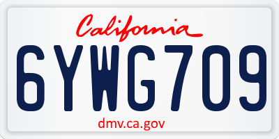 CA license plate 6YWG709