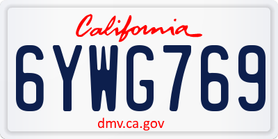 CA license plate 6YWG769