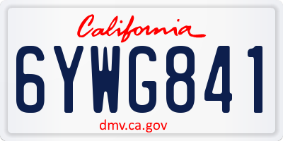 CA license plate 6YWG841