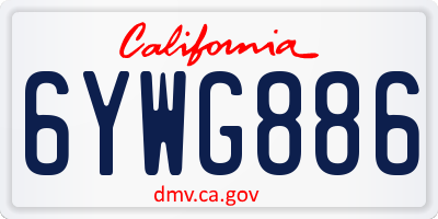 CA license plate 6YWG886