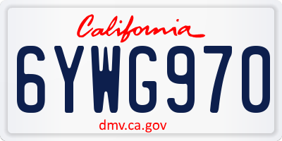 CA license plate 6YWG970