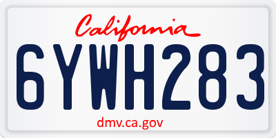 CA license plate 6YWH283