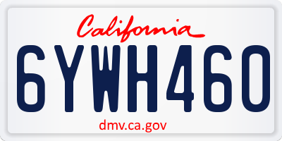CA license plate 6YWH460
