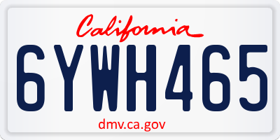 CA license plate 6YWH465