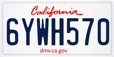 CA license plate 6YWH570