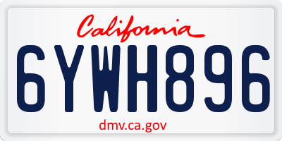 CA license plate 6YWH896