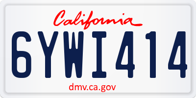 CA license plate 6YWI414