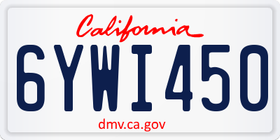 CA license plate 6YWI450
