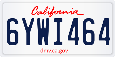 CA license plate 6YWI464