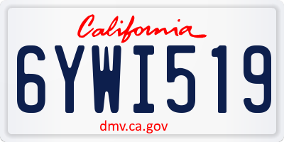 CA license plate 6YWI519