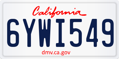 CA license plate 6YWI549