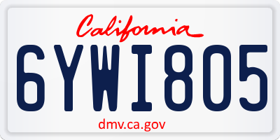 CA license plate 6YWI805
