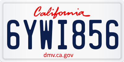 CA license plate 6YWI856
