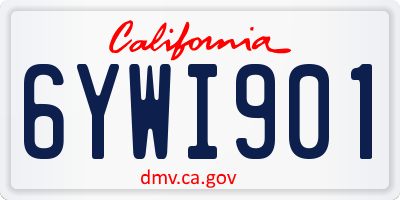 CA license plate 6YWI901