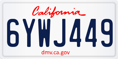 CA license plate 6YWJ449