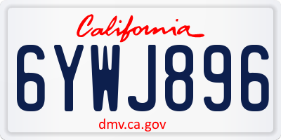 CA license plate 6YWJ896