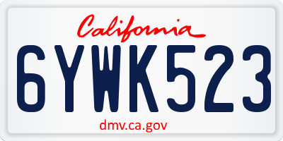 CA license plate 6YWK523