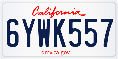 CA license plate 6YWK557