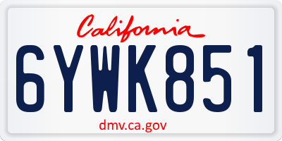 CA license plate 6YWK851
