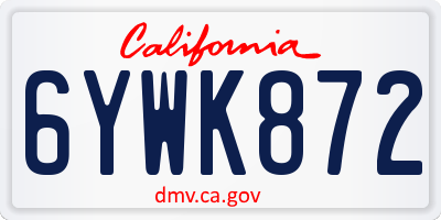 CA license plate 6YWK872