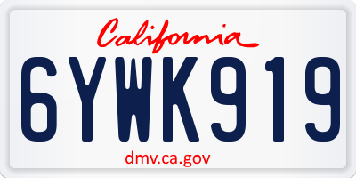 CA license plate 6YWK919