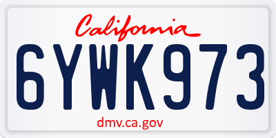 CA license plate 6YWK973