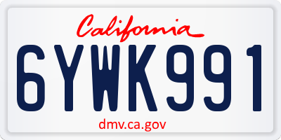 CA license plate 6YWK991