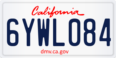 CA license plate 6YWL084