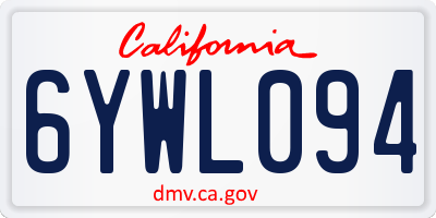 CA license plate 6YWL094