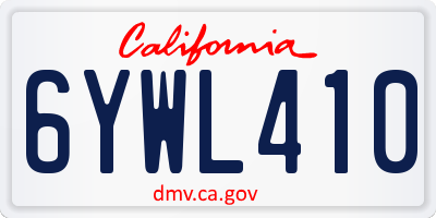 CA license plate 6YWL410