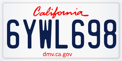 CA license plate 6YWL698
