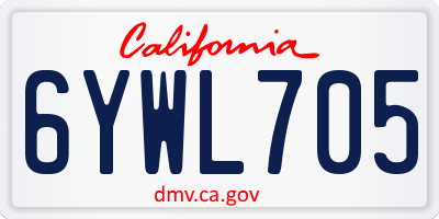CA license plate 6YWL705