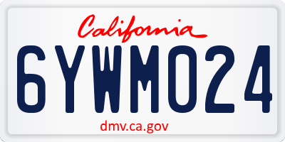 CA license plate 6YWM024
