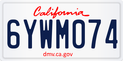 CA license plate 6YWM074