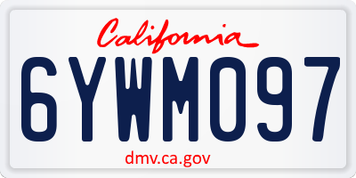 CA license plate 6YWM097