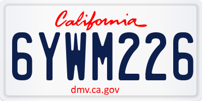 CA license plate 6YWM226