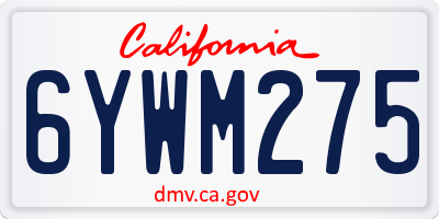 CA license plate 6YWM275