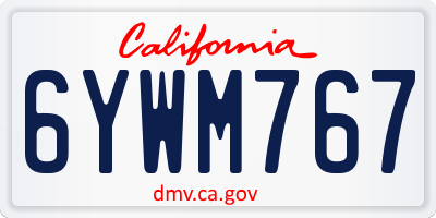 CA license plate 6YWM767