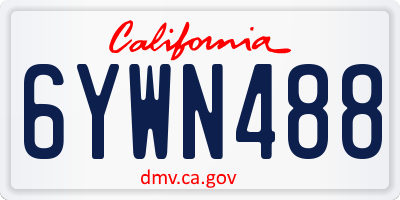 CA license plate 6YWN488