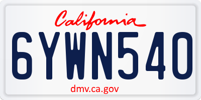 CA license plate 6YWN540