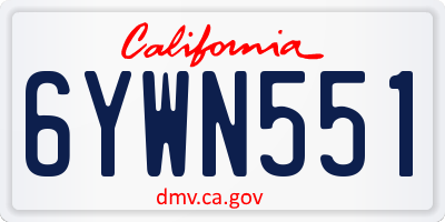 CA license plate 6YWN551