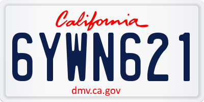 CA license plate 6YWN621