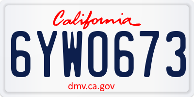 CA license plate 6YWO673