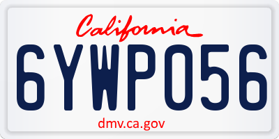 CA license plate 6YWP056